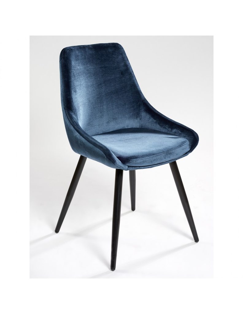 Sillas de Comedor de Terciopelo Azul